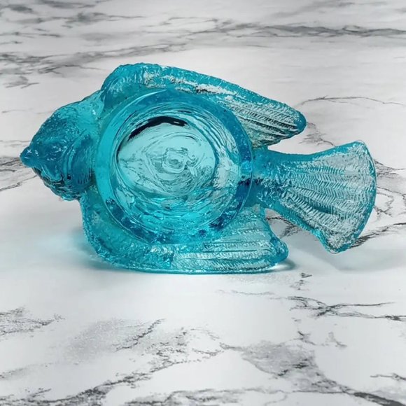 Degenhart Glass Bird & Berry Trinket Paperweight Open Salt Vtg - Picture 7 of 10